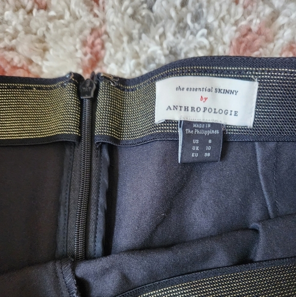 Anthropologie The Essential Skinny Jacquard Pant Size 8 - Picture 4 of 12